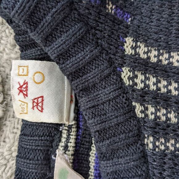 VINTAGE Textured geometric crew neck sweater Medium @Z - Picture 9 of 10